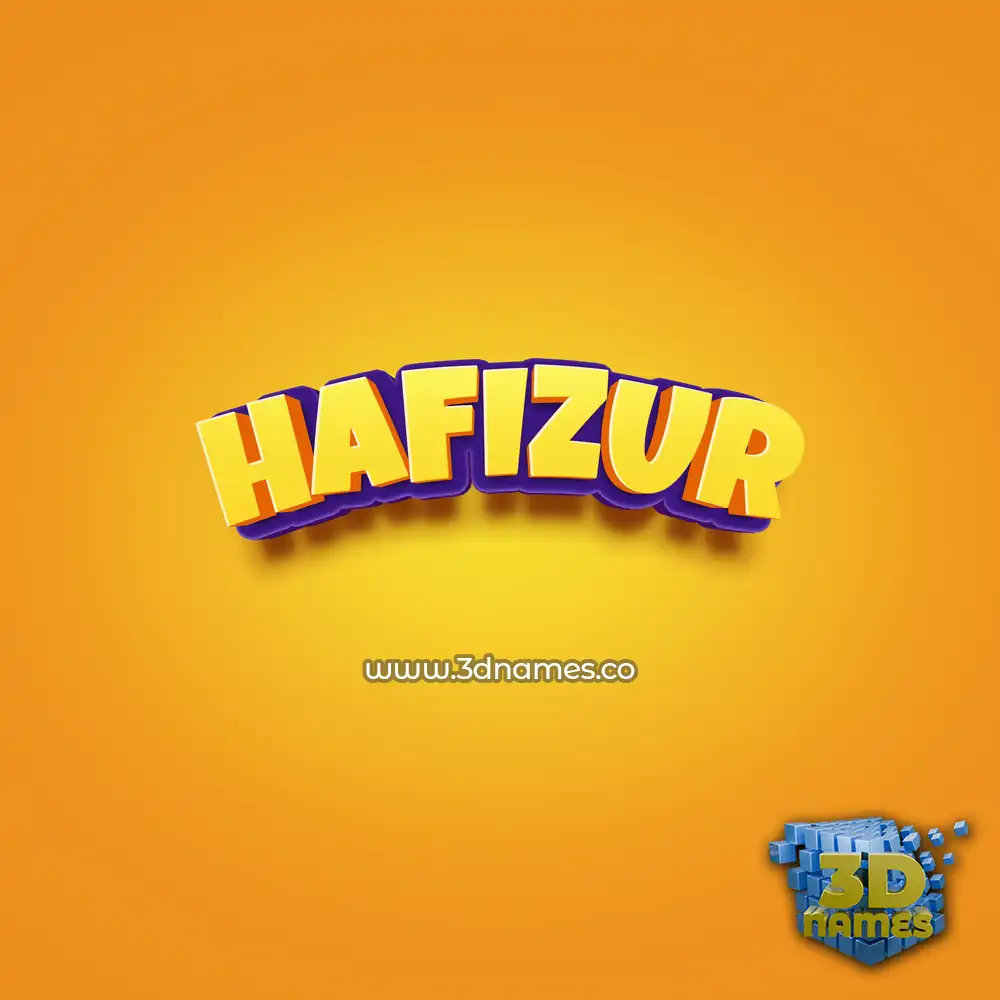 hafizur in Orange Toon style - 3D name wallpaper