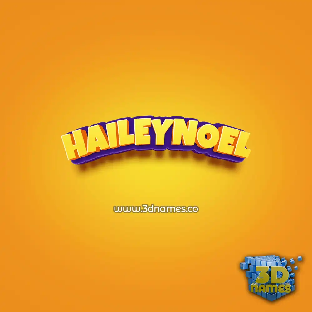 haileynoel in Orange Toon style - 3D name wallpaper