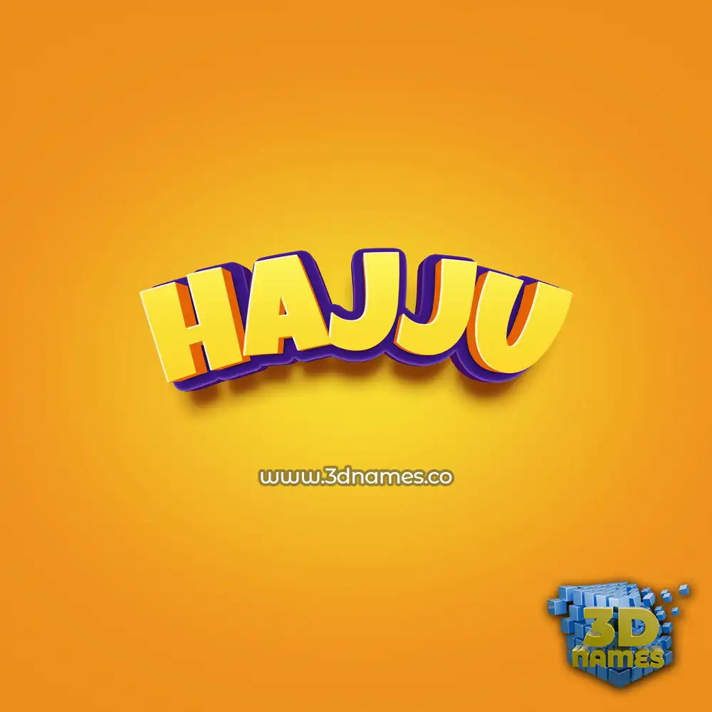hajju in Orange Toon style - 3D name wallpaper