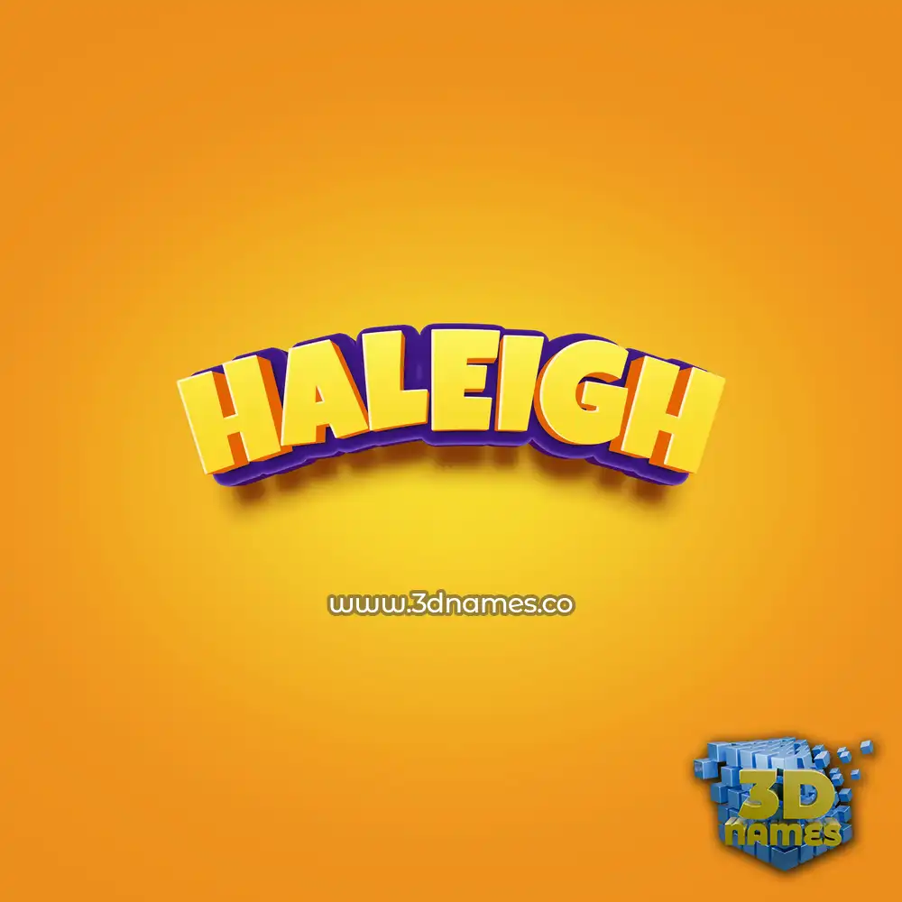 haleigh in Orange Toon style - 3D name wallpaper