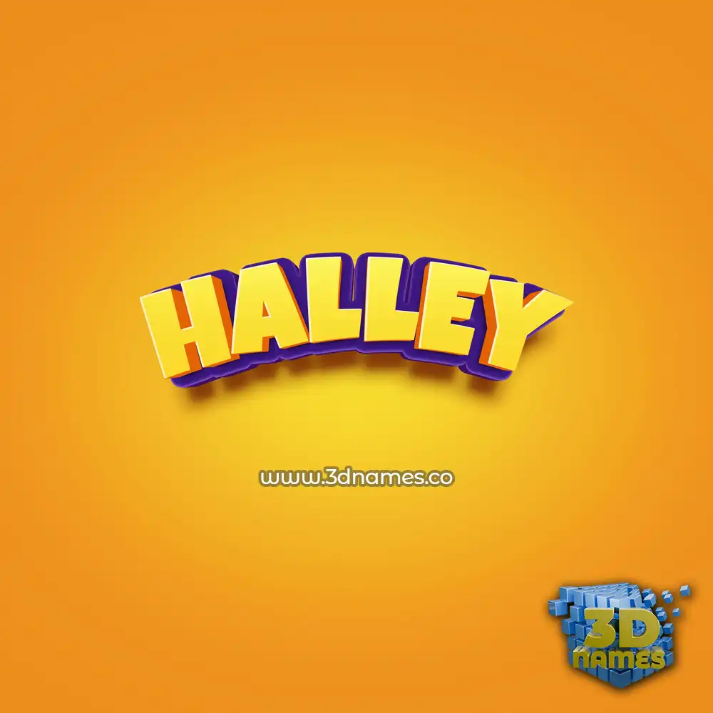 halley in Orange Toon style - 3D name wallpaper