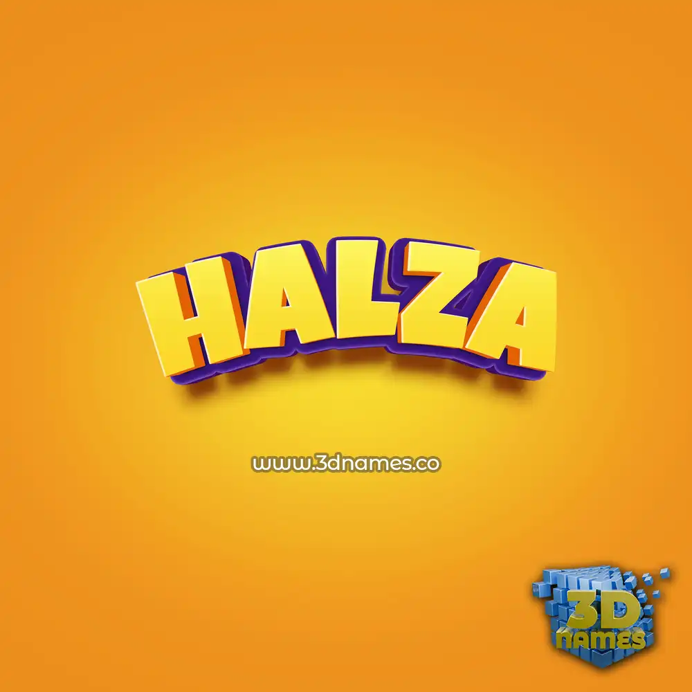 halza in Orange Toon style - 3D name wallpaper