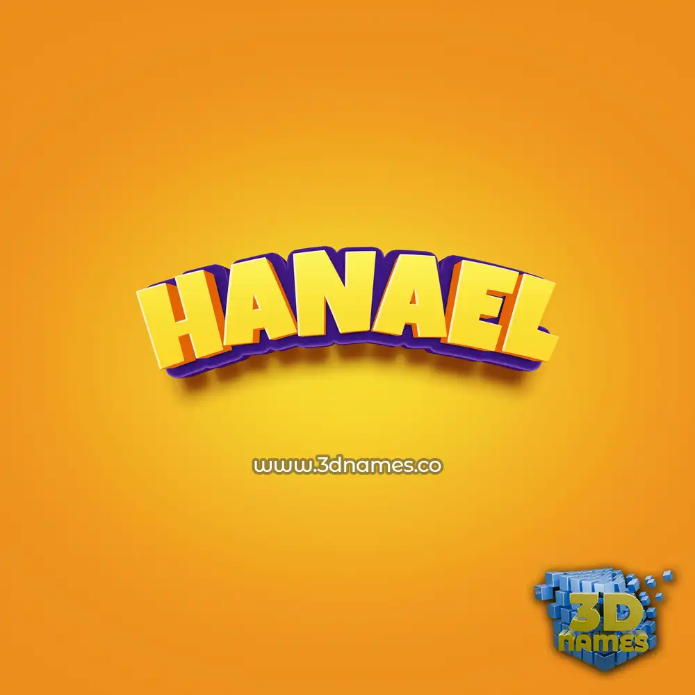 hanael in Orange Toon style - 3D name wallpaper