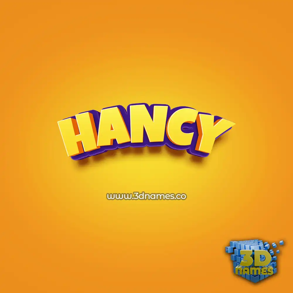 hancy in Orange Toon style - 3D name wallpaper