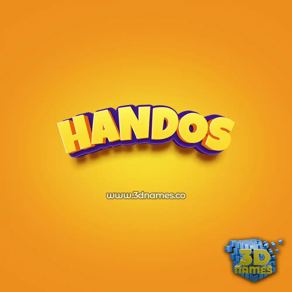 handos in Orange Toon style - 3D name wallpaper
