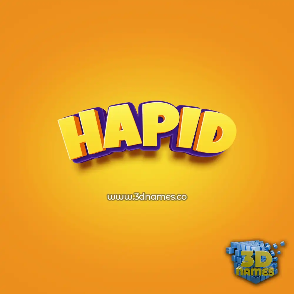 hapid in Orange Toon style - 3D name wallpaper