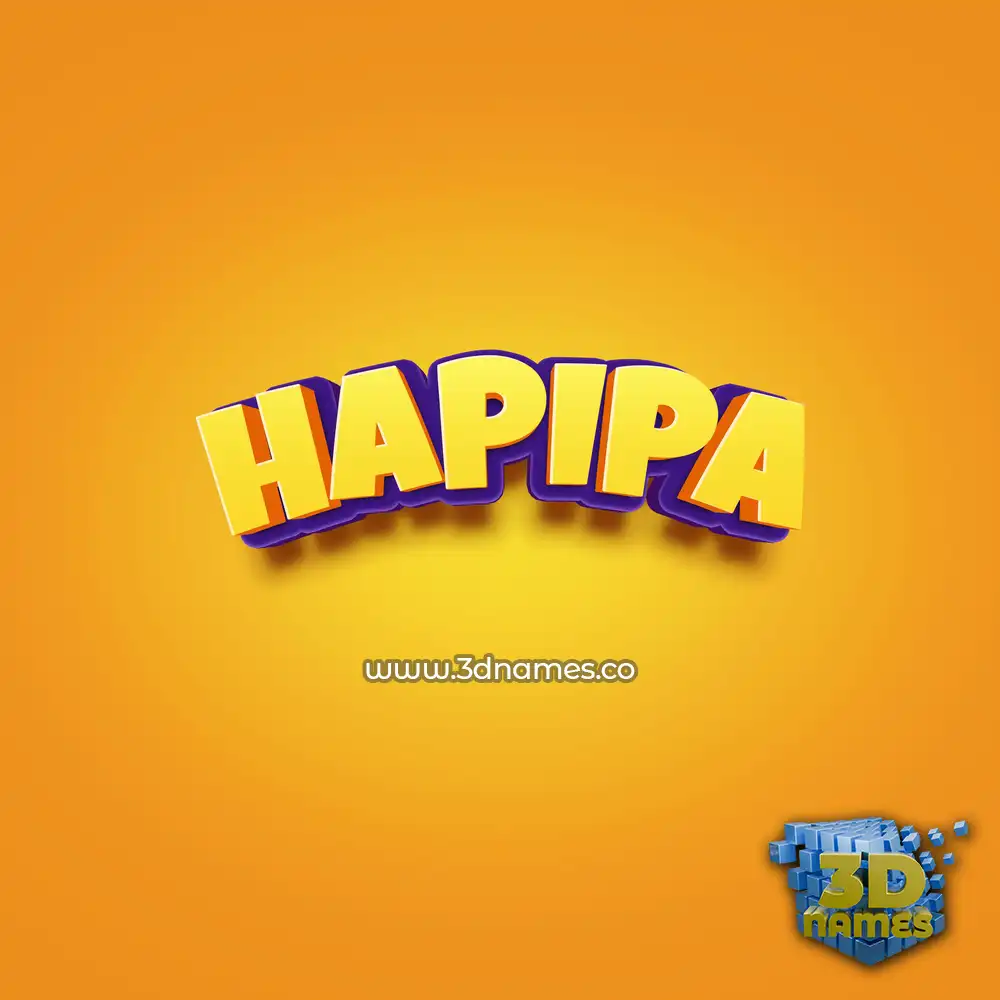 hapipa in Orange Toon style - 3D name wallpaper