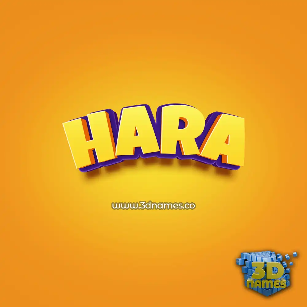 hara in Orange Toon style - 3D name wallpaper