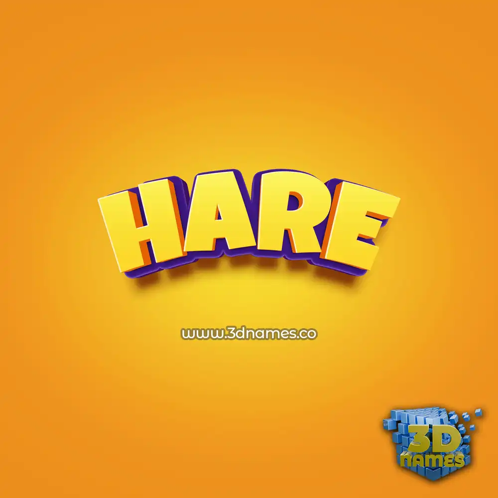 hare in Orange Toon style - 3D name wallpaper