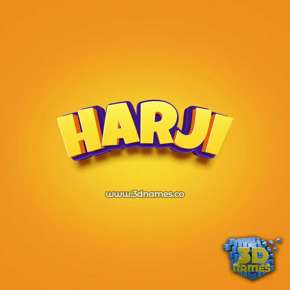 harji in Orange Toon style - 3D name wallpaper