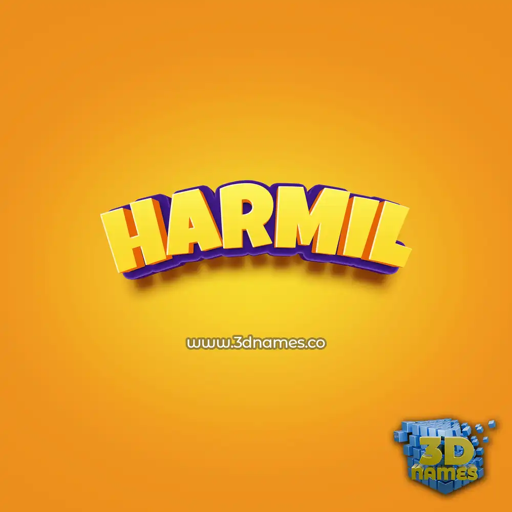 harmil in Orange Toon style - 3D name wallpaper