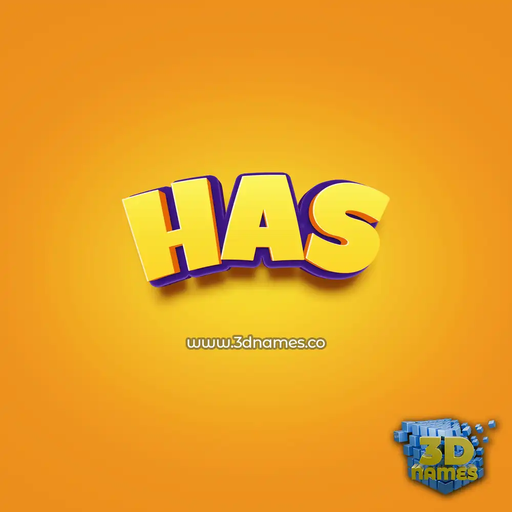 has in Orange Toon style - 3D name wallpaper