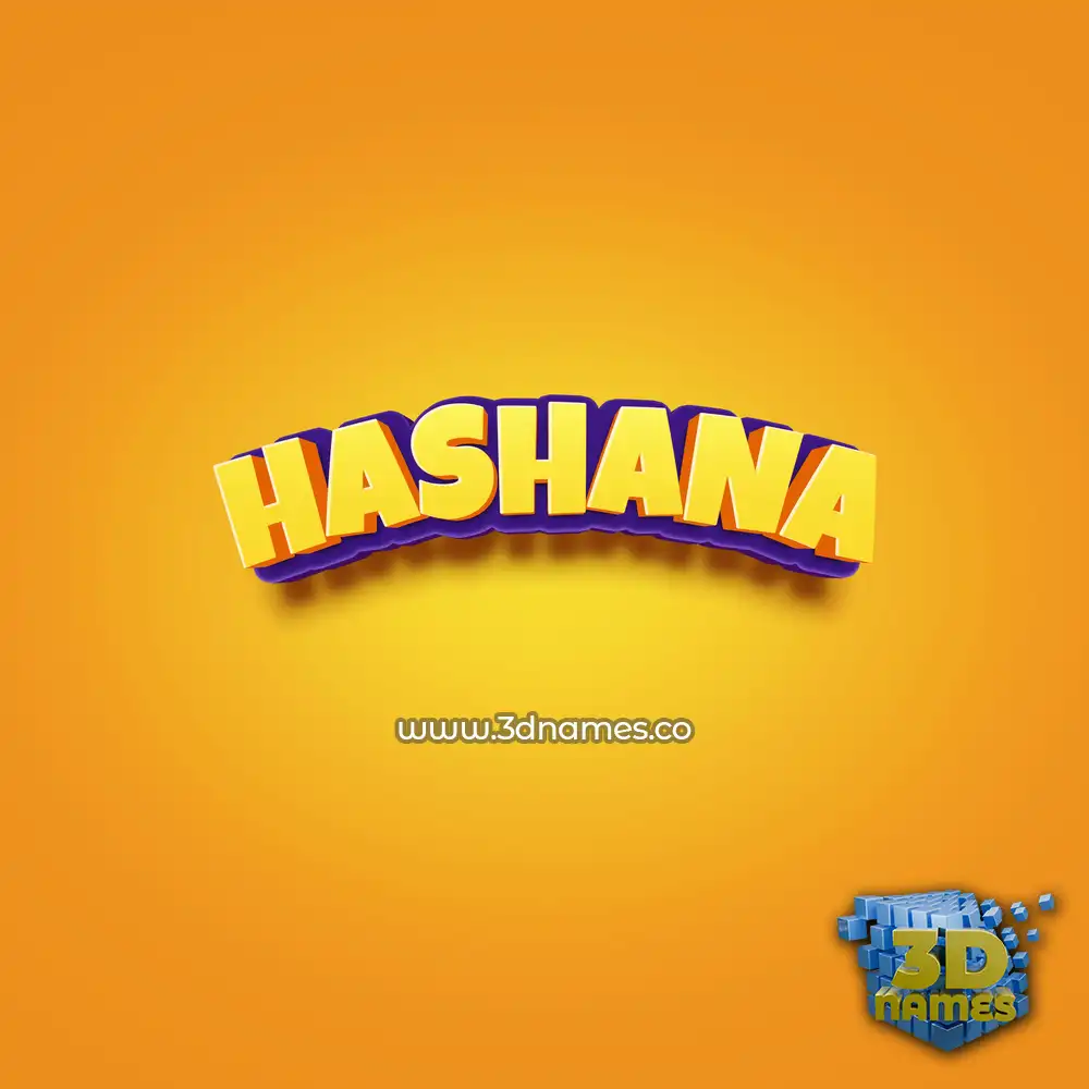 hashana in Orange Toon style - 3D name wallpaper