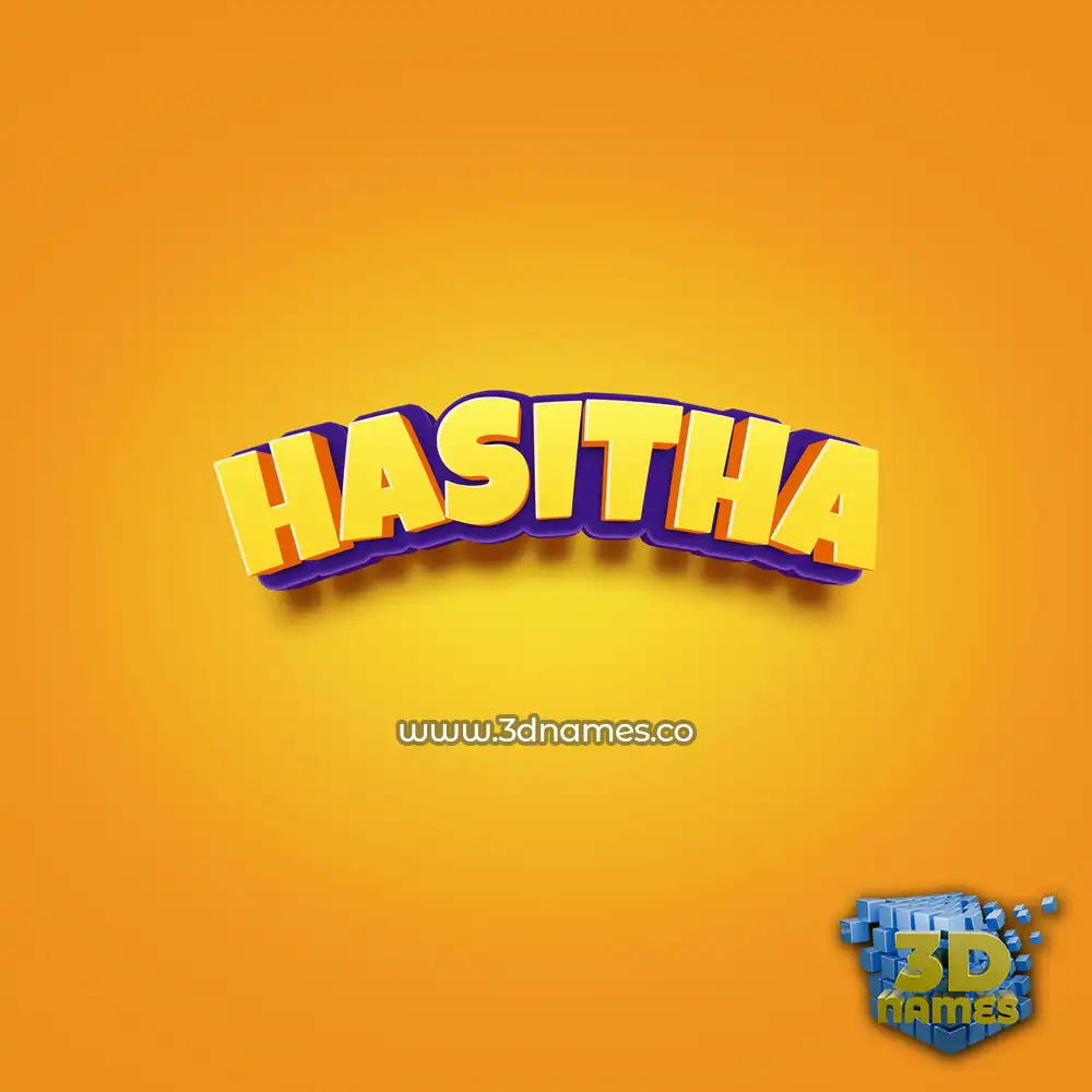 hasitha in Orange Toon style - 3D name wallpaper