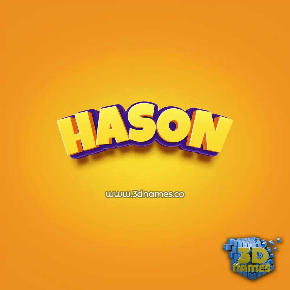 hason in Orange Toon style - 3D name wallpaper
