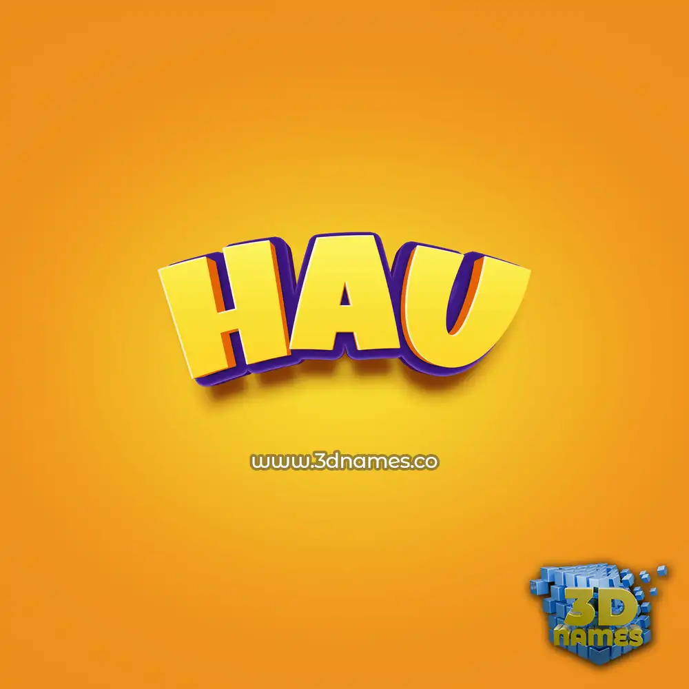 hau in Orange Toon style - 3D name wallpaper