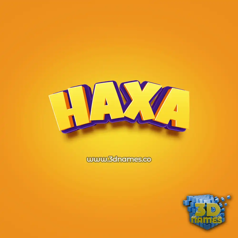 haxa in Orange Toon style - 3D name wallpaper