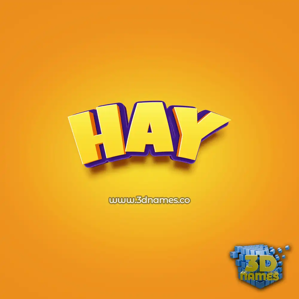 hay in Orange Toon style - 3D name wallpaper