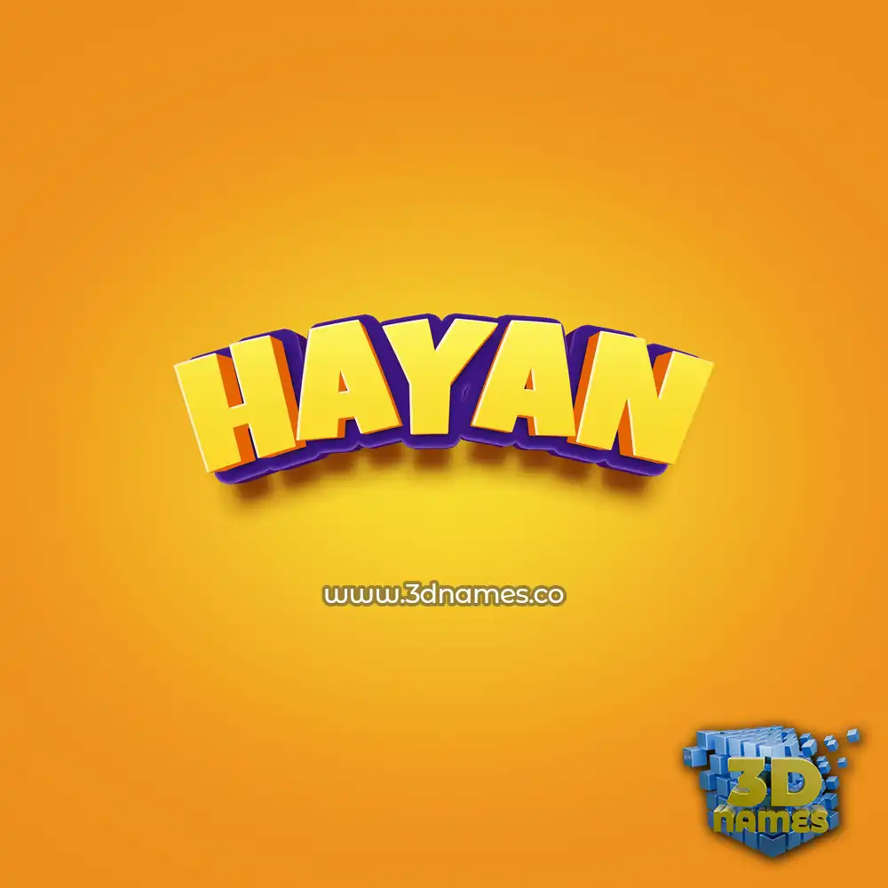 hayan in Orange Toon style - 3D name wallpaper