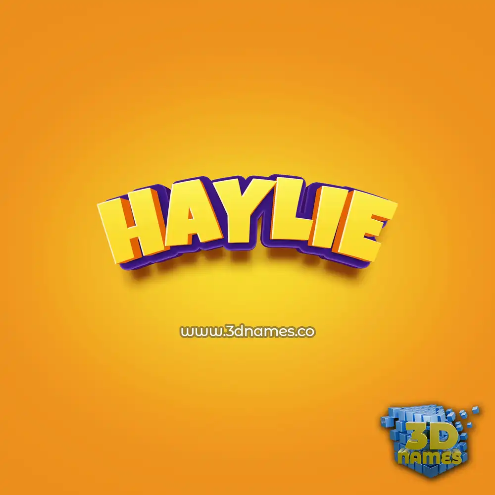 haylie in Orange Toon style - 3D name wallpaper