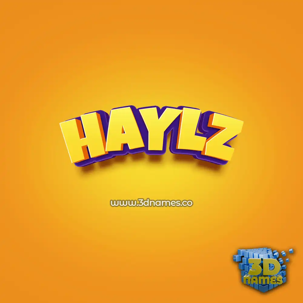 haylz in Orange Toon style - 3D name wallpaper