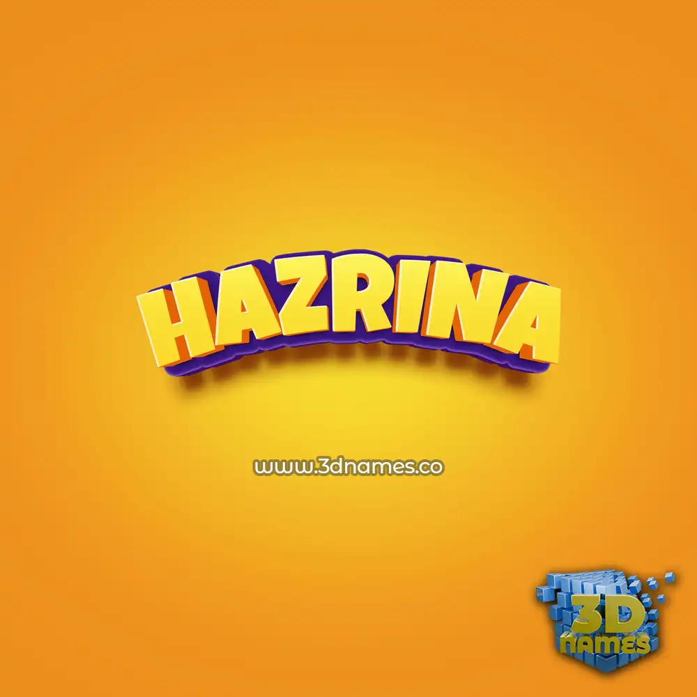 hazrina in Orange Toon style - 3D name wallpaper