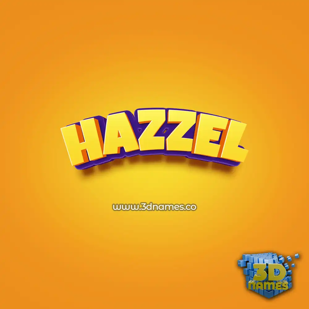 hazzel in Orange Toon style - 3D name wallpaper