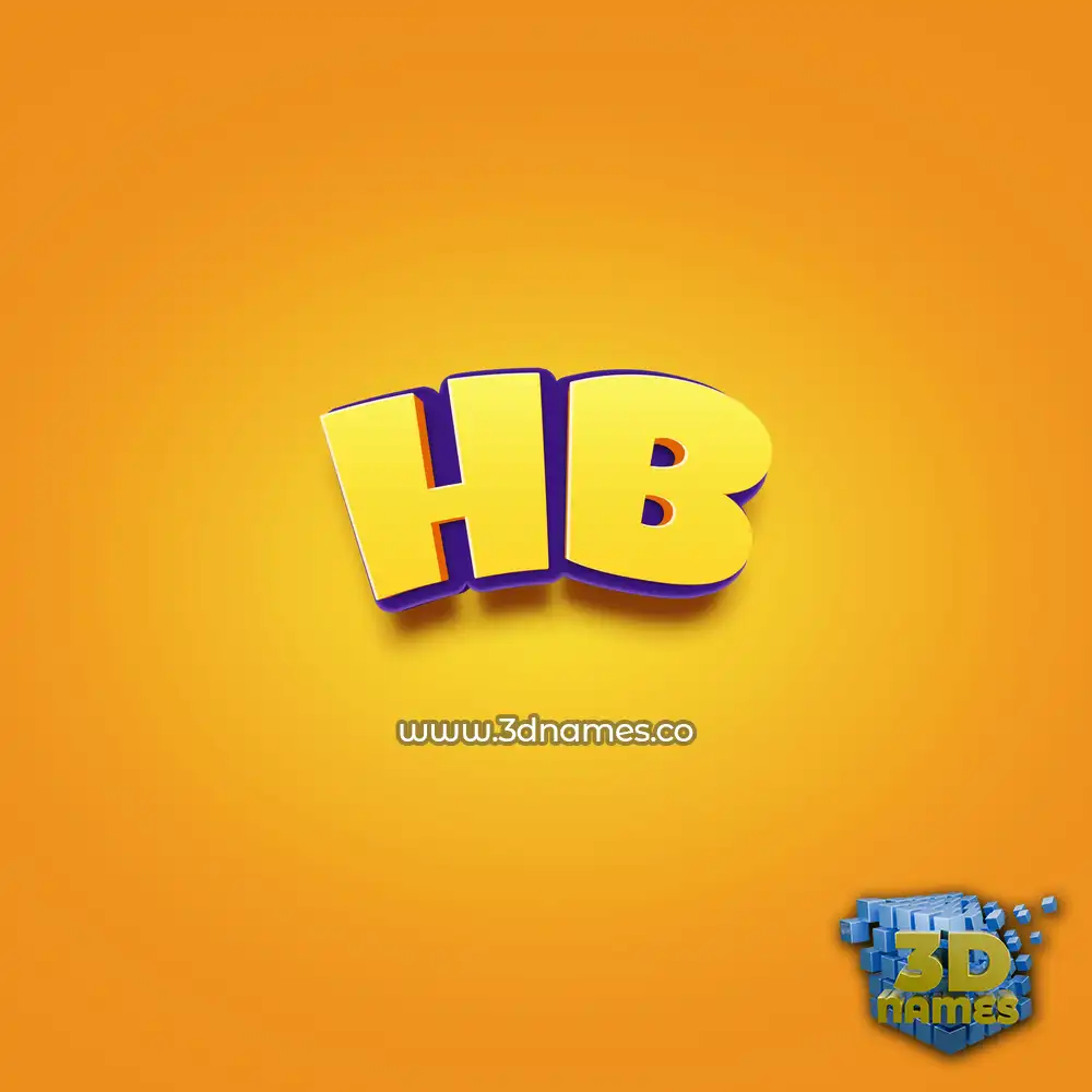 hb in Orange Toon style - 3D name wallpaper
