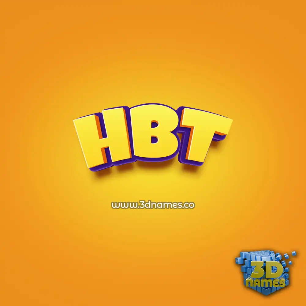 hbt in Orange Toon style - 3D name wallpaper