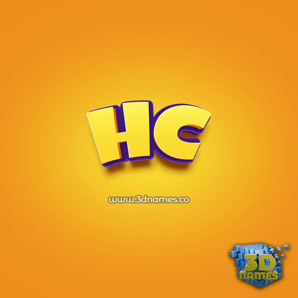hc in Orange Toon style - 3D name wallpaper
