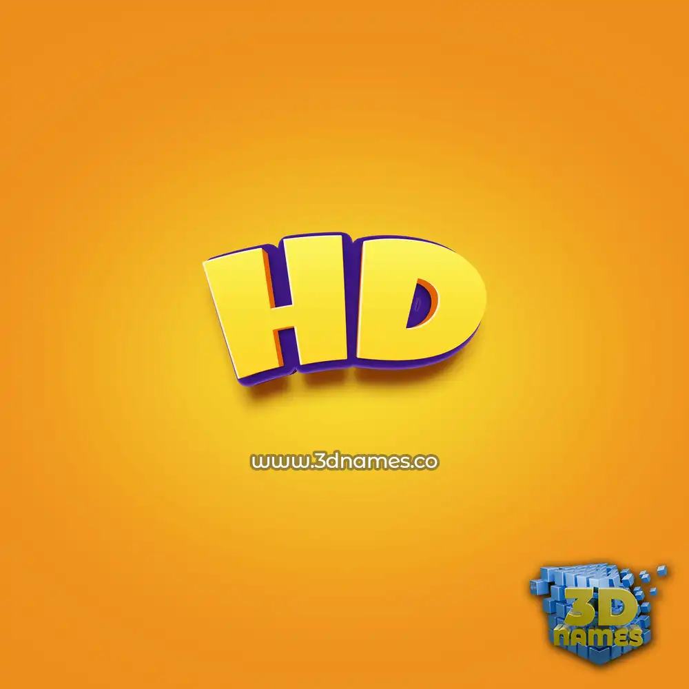 hd in Orange Toon style - 3D name wallpaper
