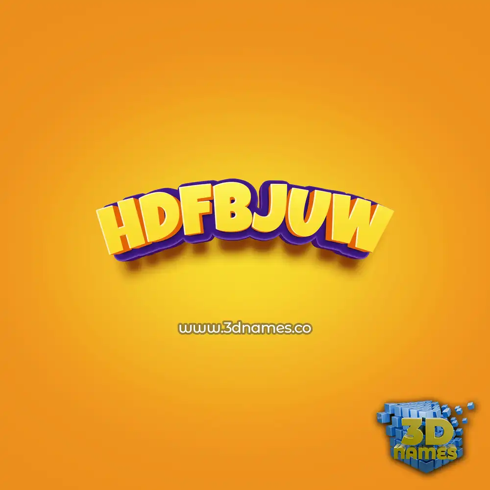 hdfbjuw in Orange Toon style - 3D name wallpaper