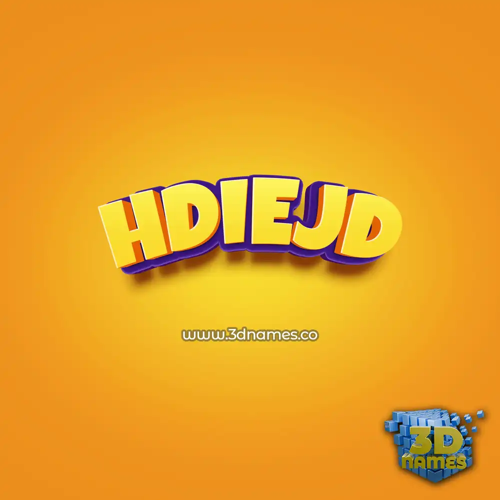 hdiejd in Orange Toon style - 3D name wallpaper