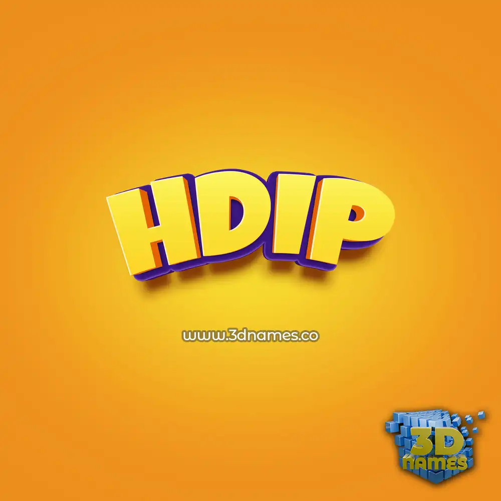 hdip in Orange Toon style - 3D name wallpaper