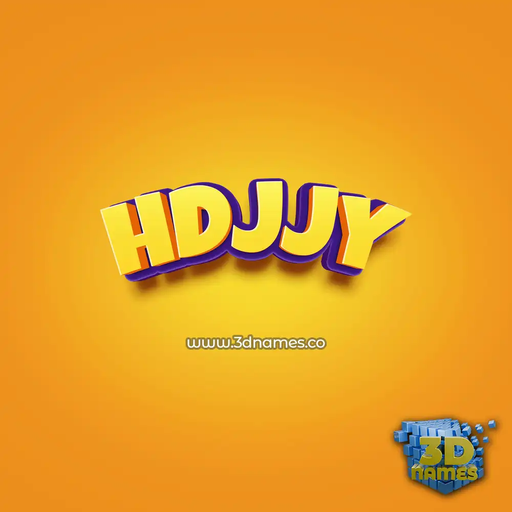 hdjjy in Orange Toon style - 3D name wallpaper