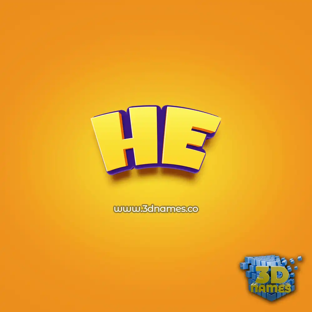 he in Orange Toon style - 3D name wallpaper