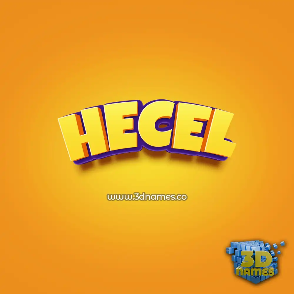 hecel in Orange Toon style - 3D name wallpaper