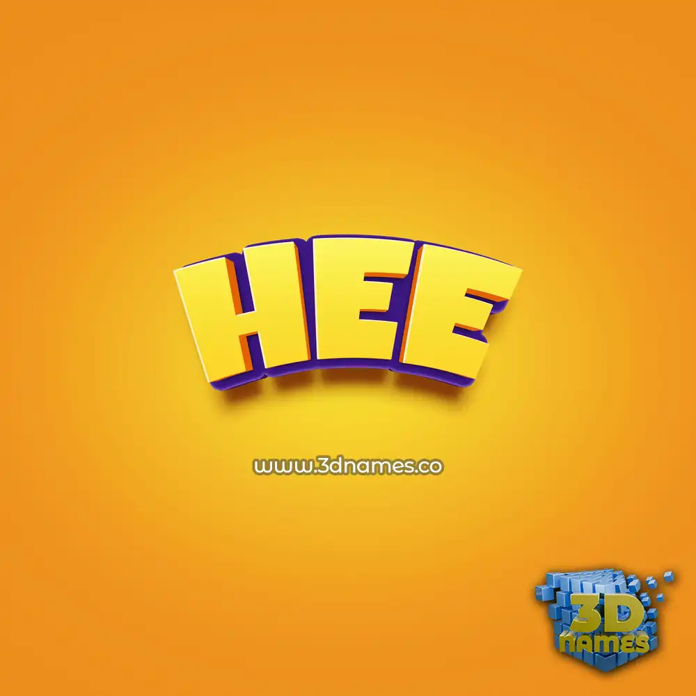 hee in Orange Toon style - 3D name wallpaper