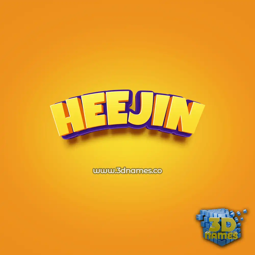 heejin in Orange Toon style - 3D name wallpaper