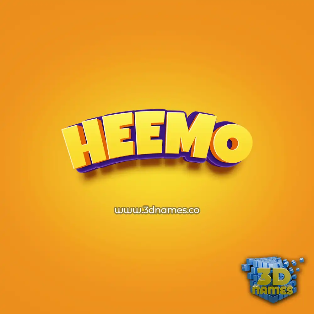 heemo in Orange Toon style - 3D name wallpaper