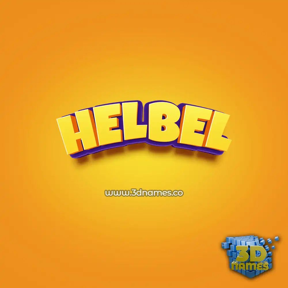 helbel in Orange Toon style - 3D name wallpaper