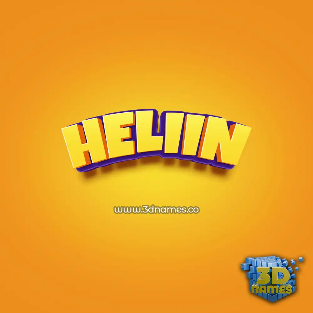 heliin in Orange Toon style - 3D name wallpaper