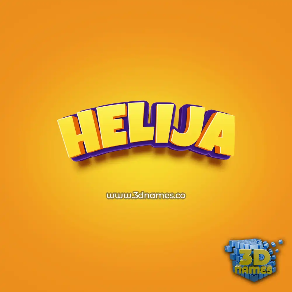 helija in Orange Toon style - 3D name wallpaper