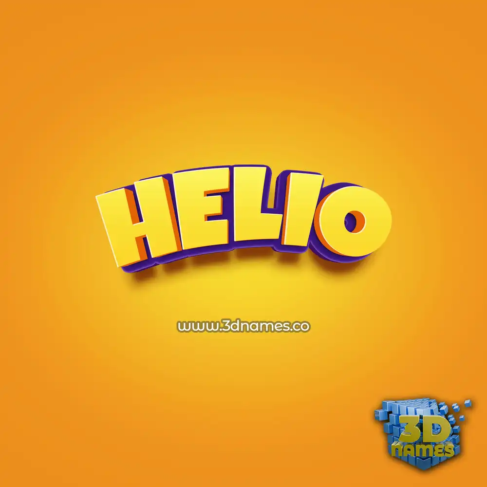 helio in Orange Toon style - 3D name wallpaper