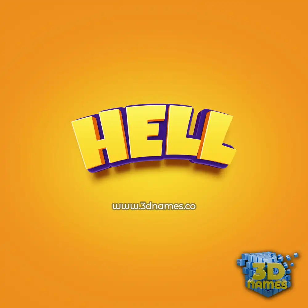 hell in Orange Toon style - 3D name wallpaper