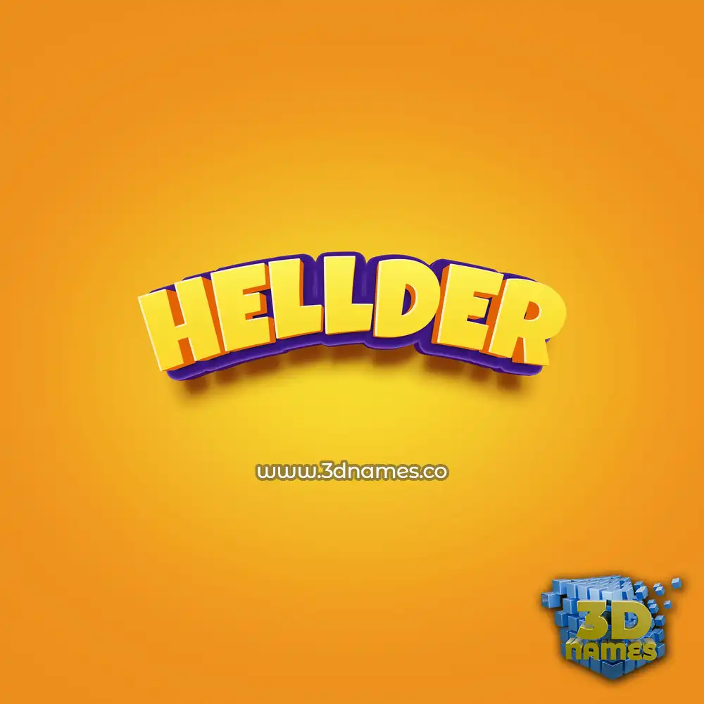 hellder in Orange Toon style - 3D name wallpaper