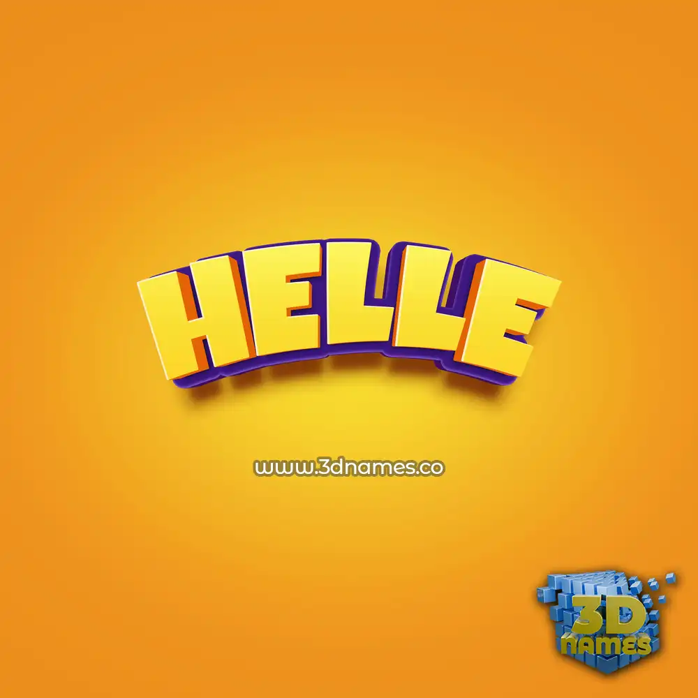 helle in Orange Toon style - 3D name wallpaper