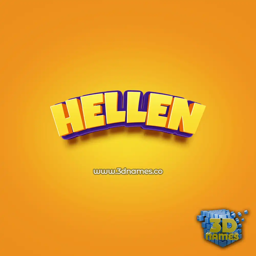 hellen in Orange Toon style - 3D name wallpaper