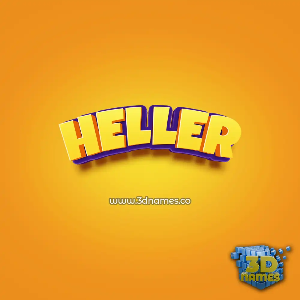 heller in Orange Toon style - 3D name wallpaper