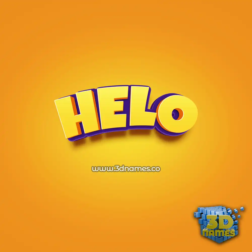 helo in Orange Toon style - 3D name wallpaper